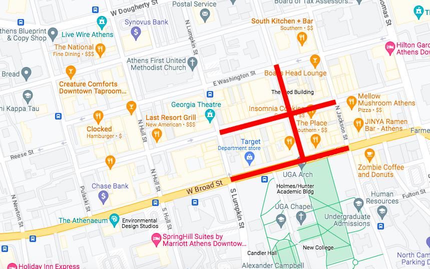 Opinion The Case For Pedestrianizing Downtown Athens Urbanize Atlanta   Athens Map 